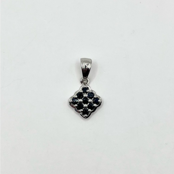 Genuine Sapphire Sterling Silver Pendant - Picture 1 of 3